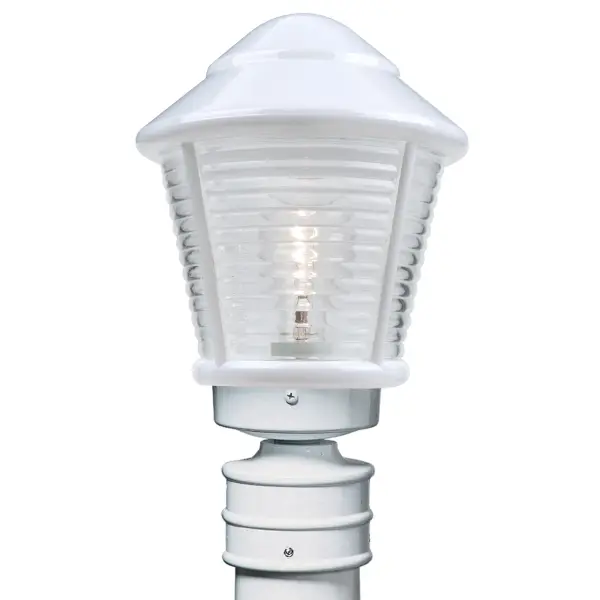 Costaluz 3100 Series White/Clear Outdoor Post Light