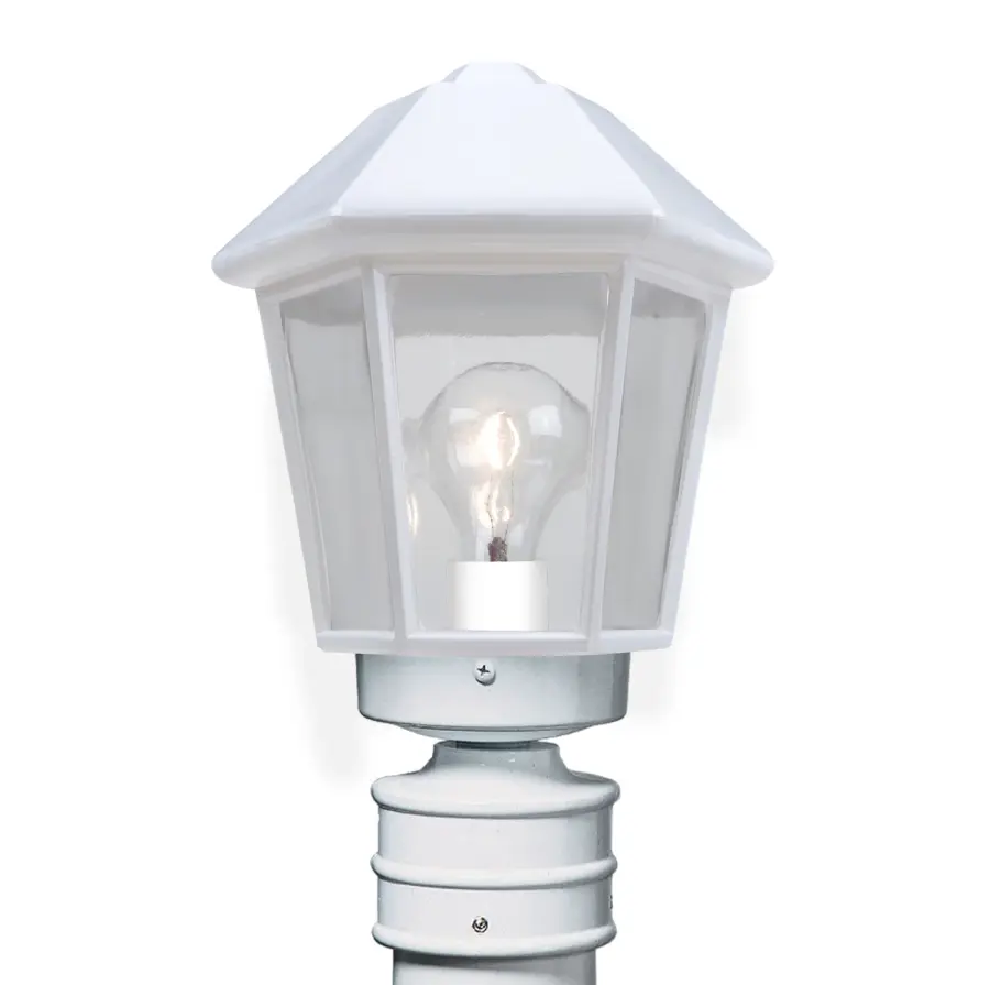 Costaluz 3272 Series White/Clear Outdoor Post Light
