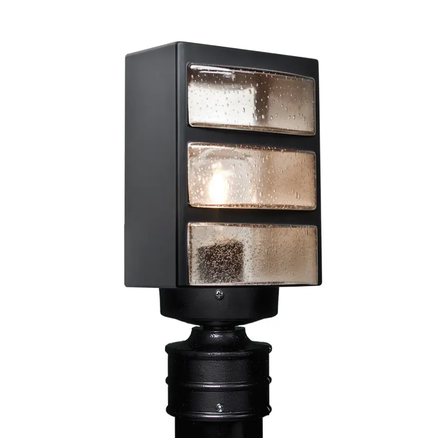 Black/Smoke Bubble Outdoor Post Light
