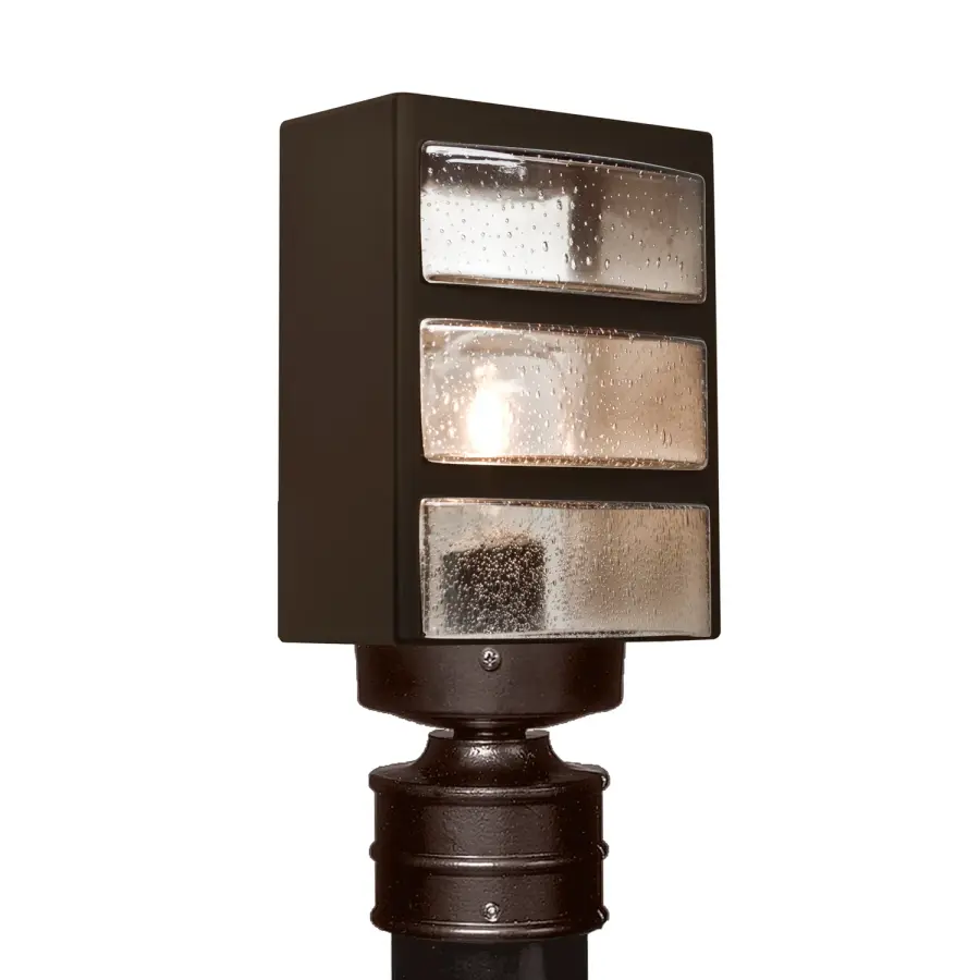 3513 Series Outdoor Post Light - Bronze with Smoke Bubble Glass