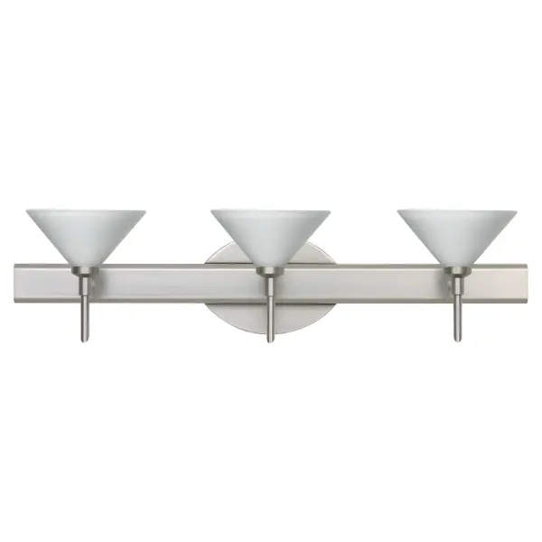 Kona 4 White Glass Vanity Light
