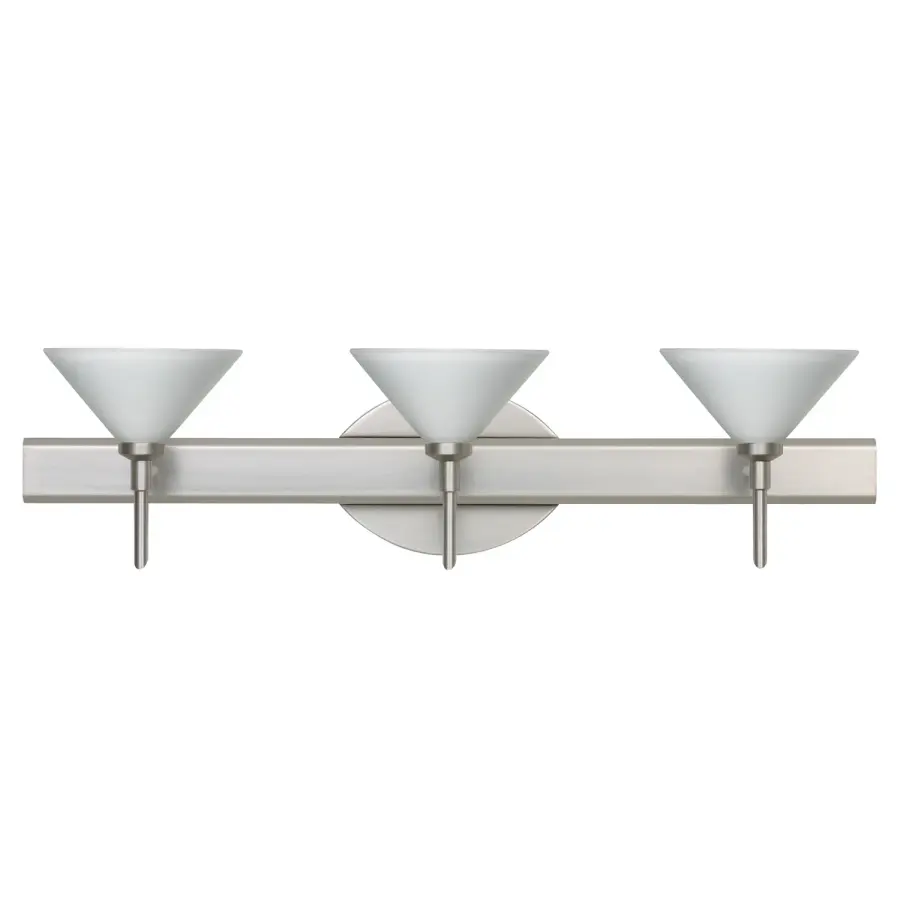 Kona 4 White Glass Vanity Light