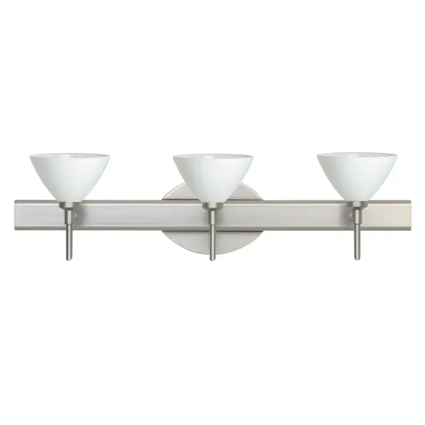Domi White Glass Vanity Light - Satin Nickel