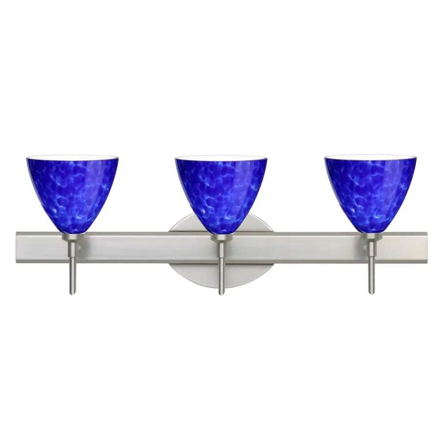 Mia 3-Light Vanity in Blue Cloud Glass
