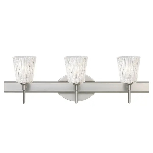 The Nico 4 Glitter Stone vanity light combines artisan-blown glass with advanced crystal coating technology to create mesmerizing light effects. The textured exterior mimics natural sandstone while the interior coating produces dazzling prismatic reflections when illuminated.