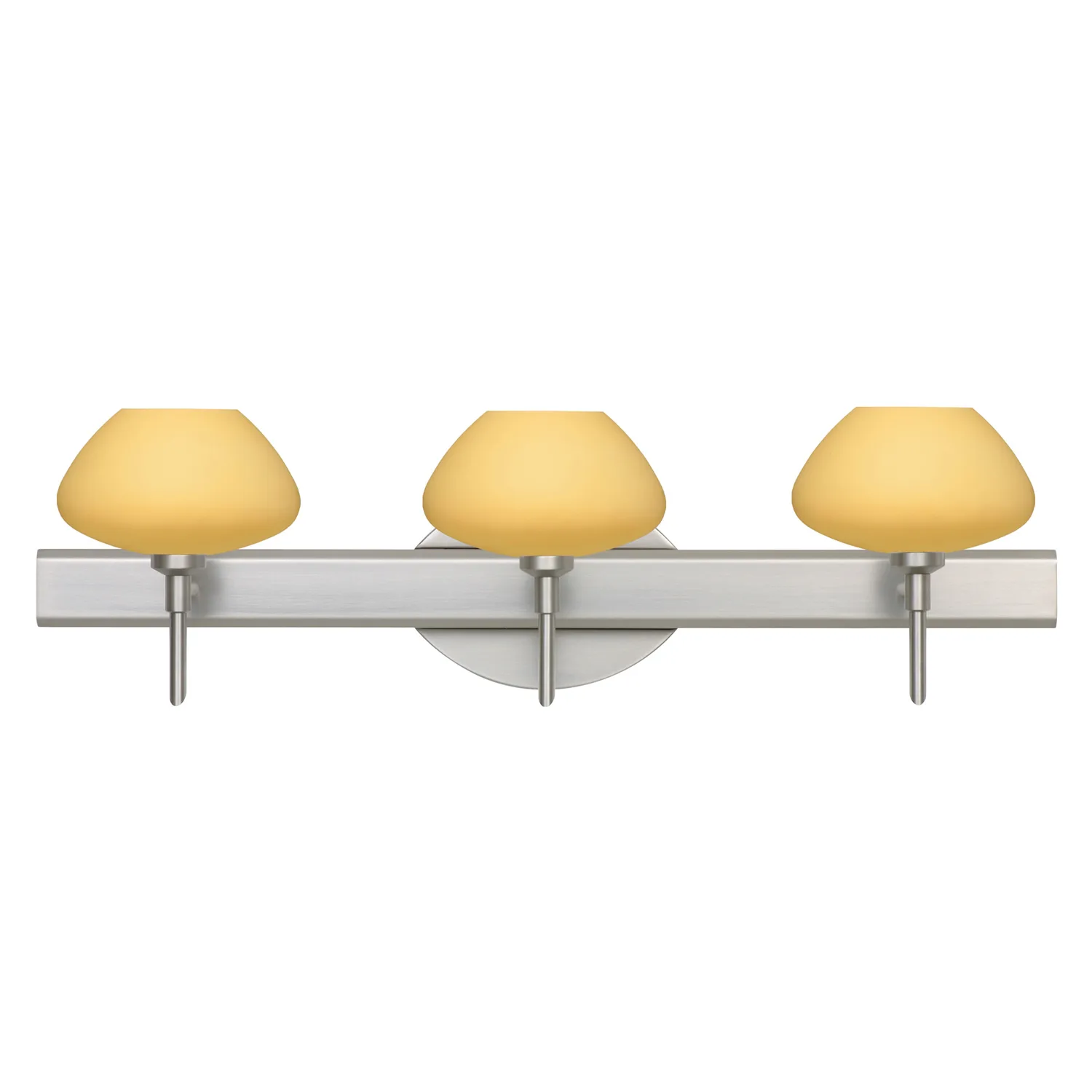 Peri 3-Light Vanity in Satin Nickel with Vanilla Matte Glass