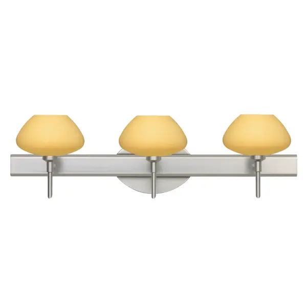 Peri 3-Light Vanity in Satin Nickel with Vanilla Matte Glass