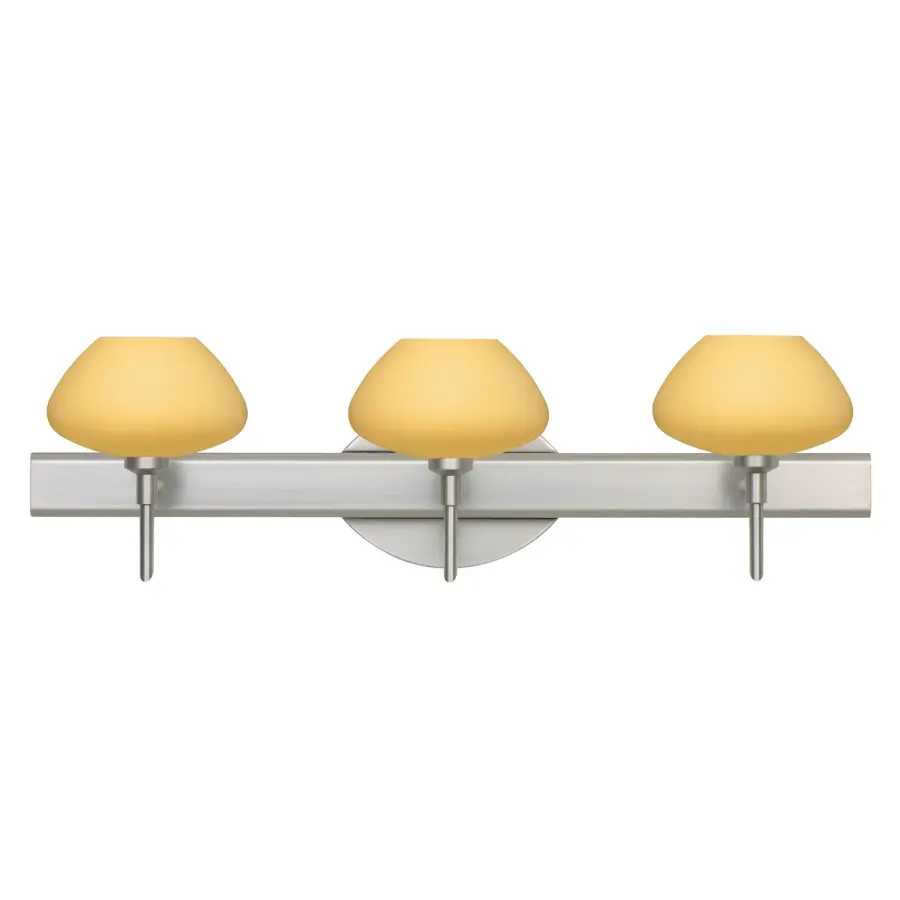 Peri 3-Light Vanity in Satin Nickel with Vanilla Matte Glass