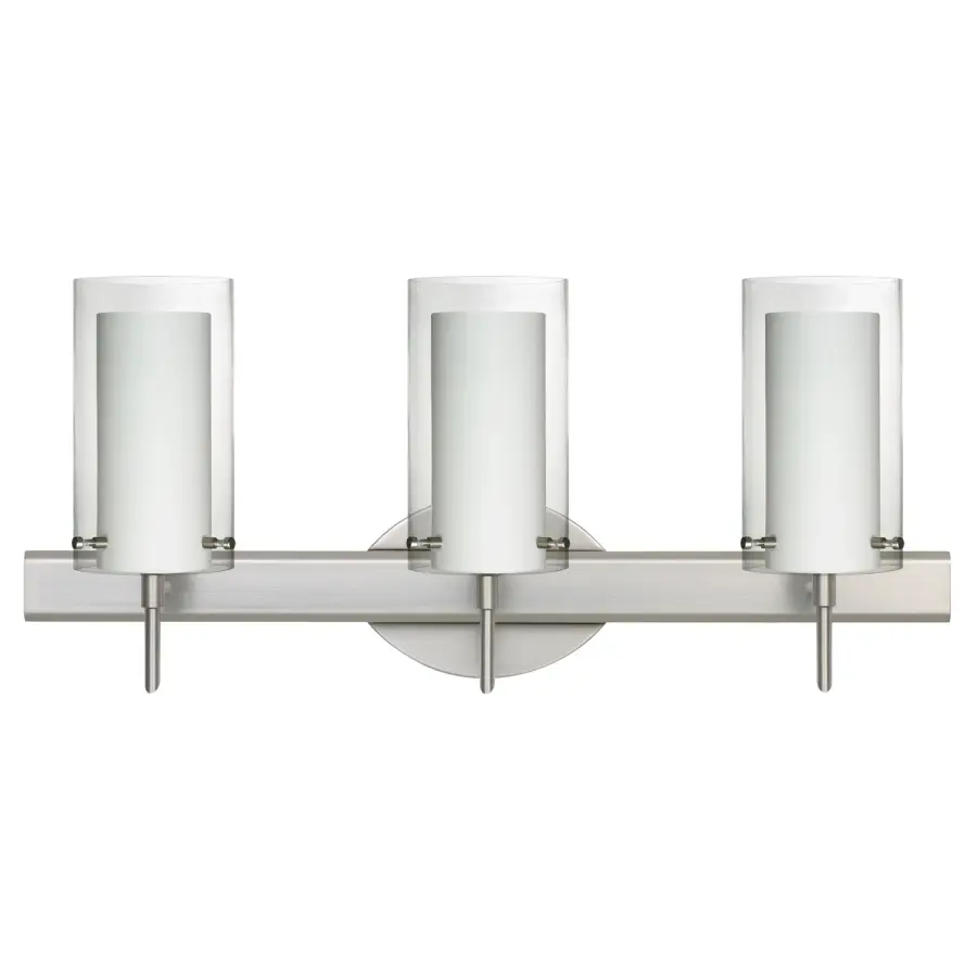 Pahu 4 Clear/Opal Double Glass Vanity Light