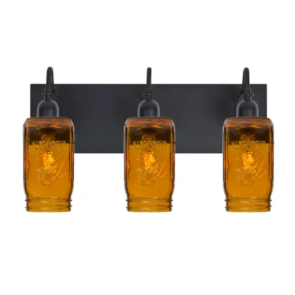 Milo 4 Amber Vanity Light in Matte Black