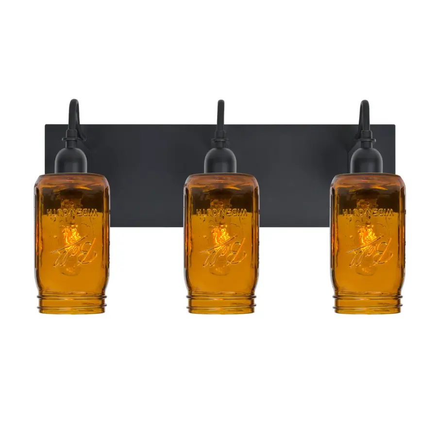 Milo 4 Amber Vanity Light in Matte Black
