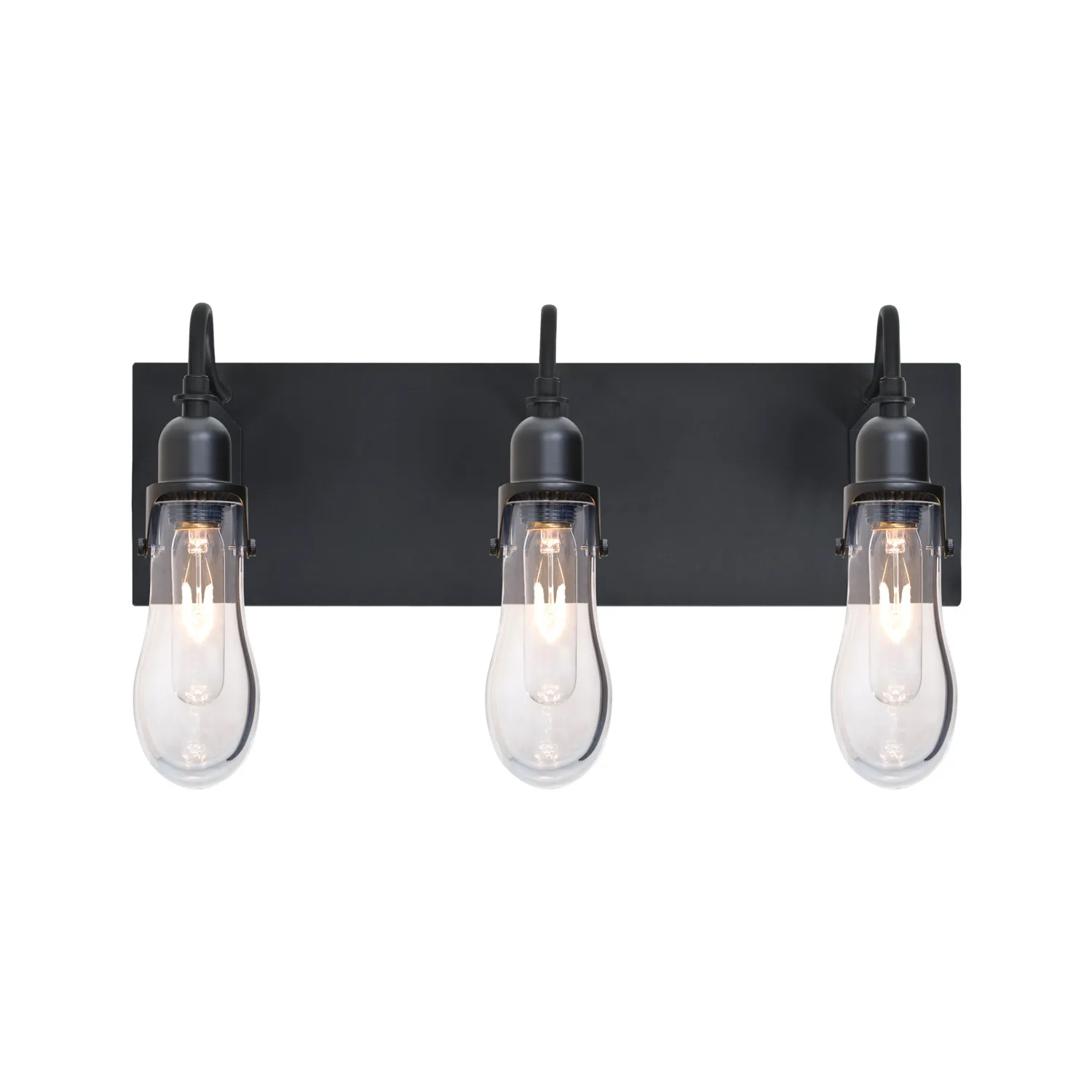Wish 3-Light Vanity in Matte Black with Clear Glass
