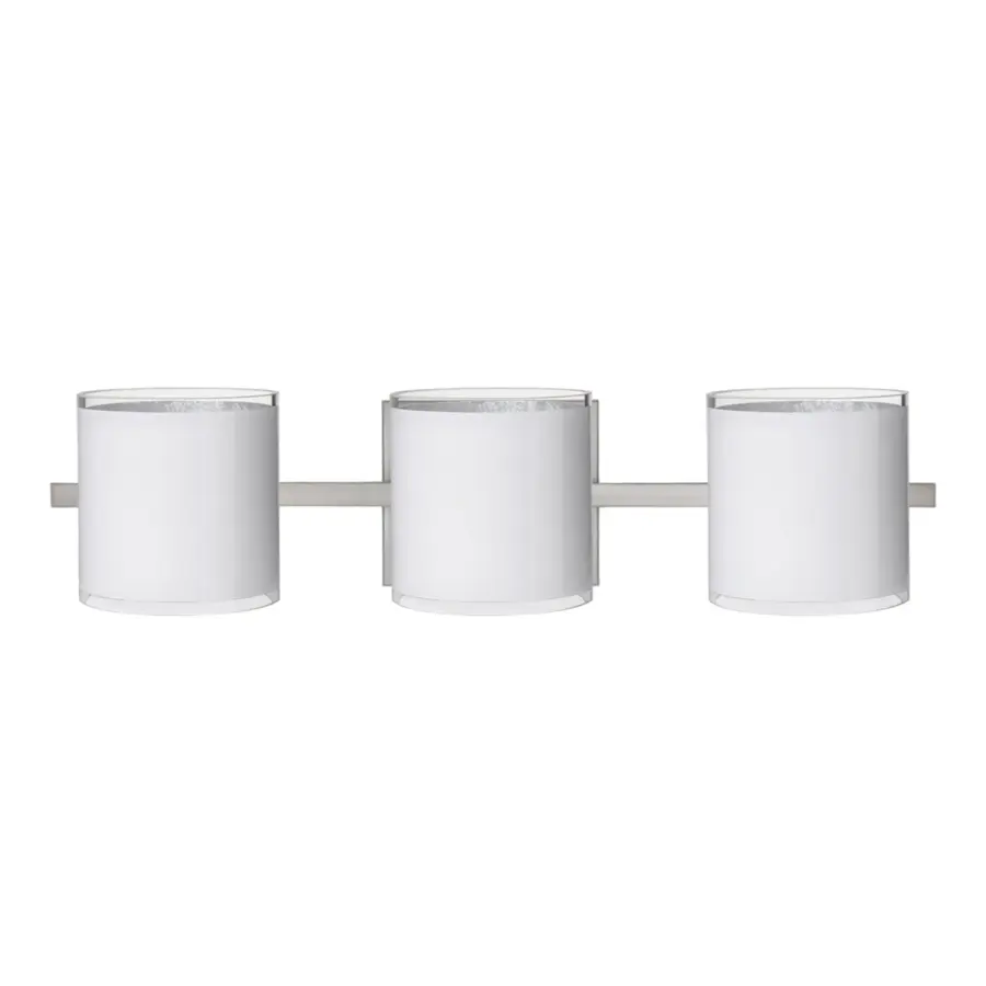 Pogo Wall Vanity Light - White with Inner Silver Foil - Image 1