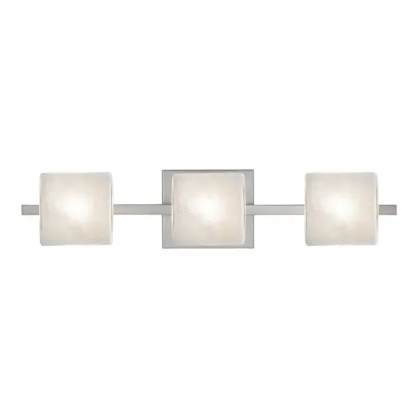The Glitter wall sconce features innovative crystal-coated glass that transforms from frosted to prismatic when lit. ADA-compliant design with flexible vertical or horizontal mounting makes it ideal for modern bathrooms and vanities.
