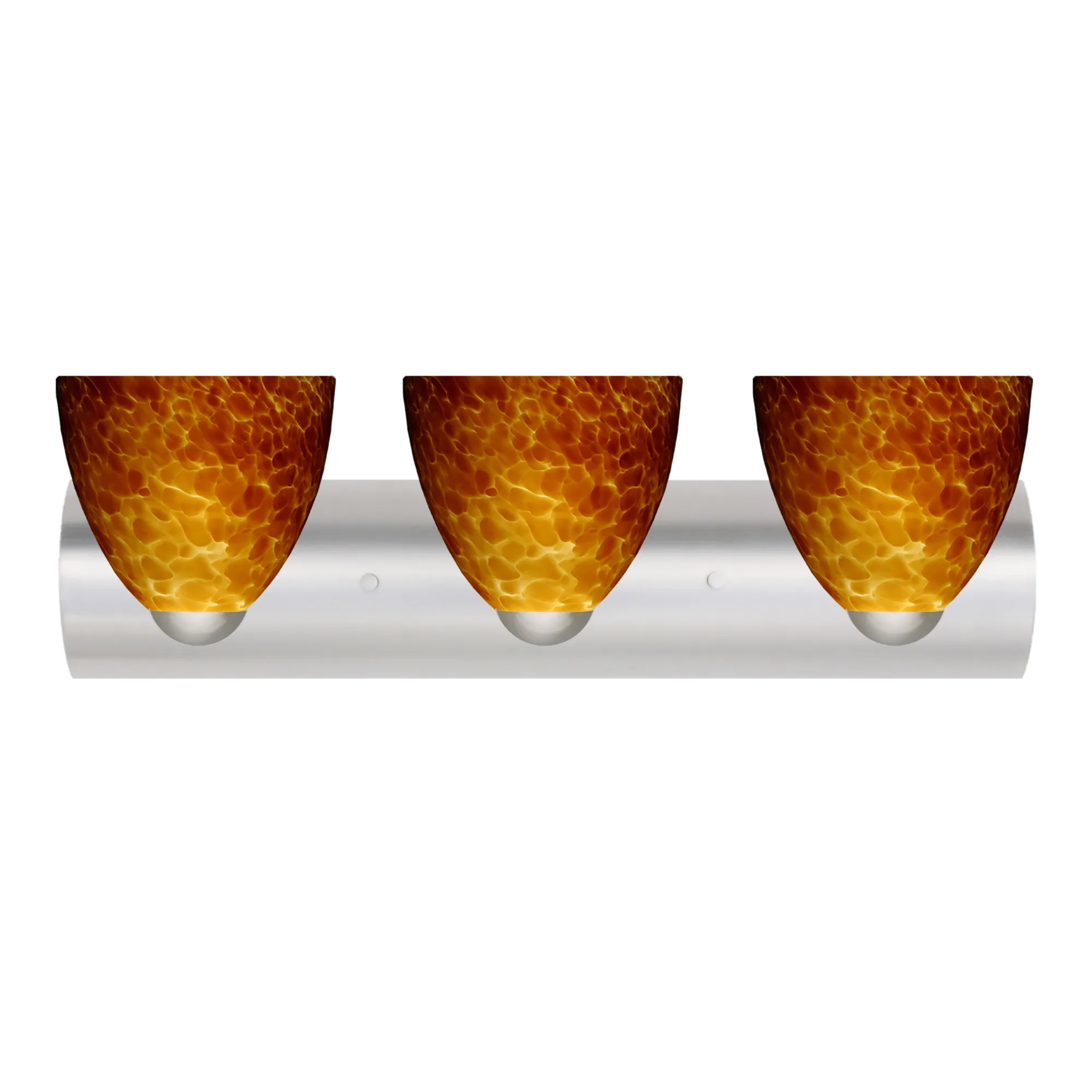 Sasha 3-Light Vanity in Satin Nickel with Amber Cloud Glass