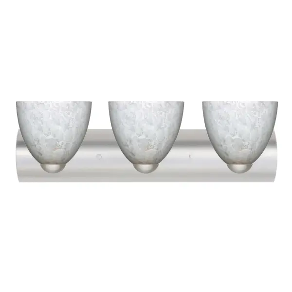 Sasha 3-Light Vanity in Satin Nickel with Carrera Glass