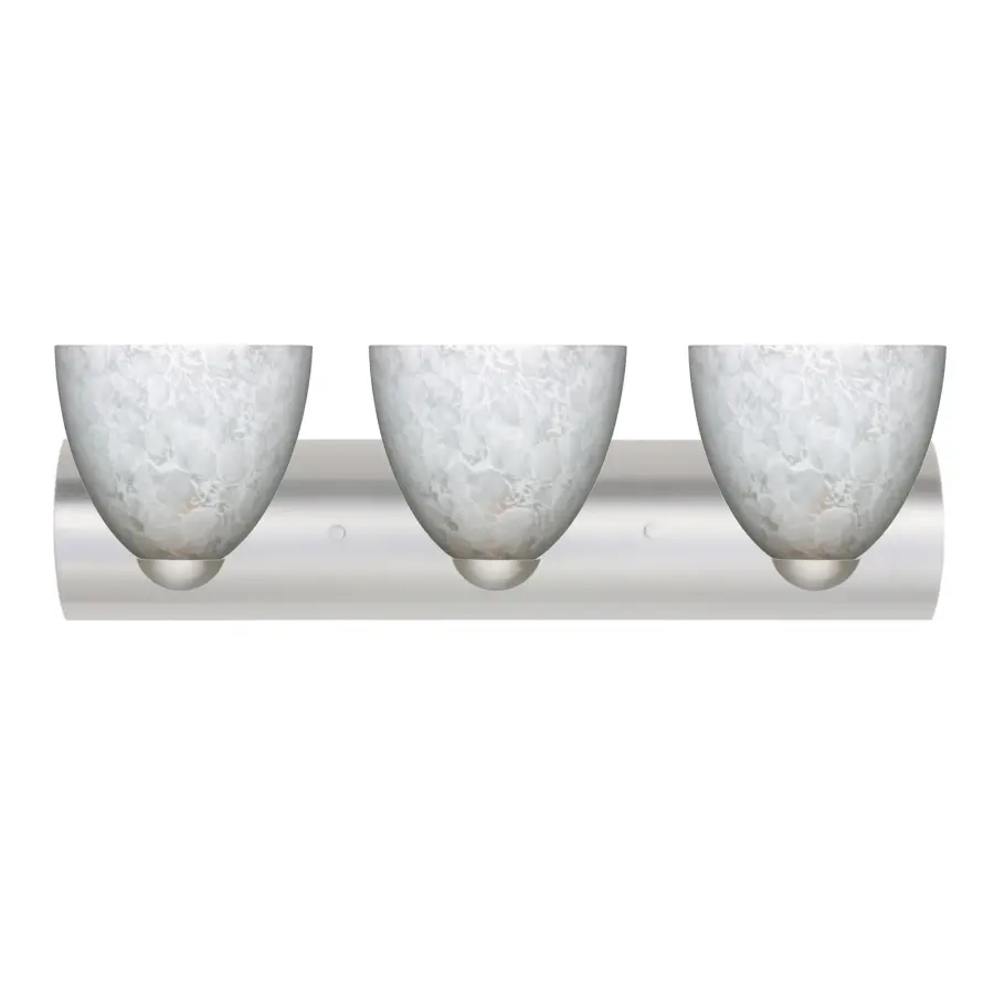 Sasha 3-Light Vanity in Satin Nickel with Carrera Glass