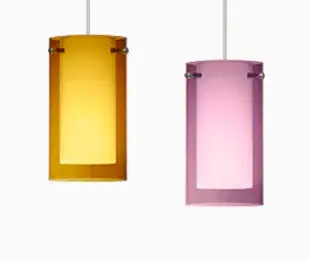 The Pahu 4 features a distinctive double-glass design with an inner opal cylinder creating soft, diffused light within a transparent outer shell. Its compact 4-inch diameter makes it perfect for task lighting or clustered installations.