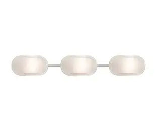 The Cabo vanity light combines contemporary design with functional versatility. Featuring handcrafted frosted/bubble glass on a low-profile bracket, it offers rotatable glass fitters for customizable light direction.