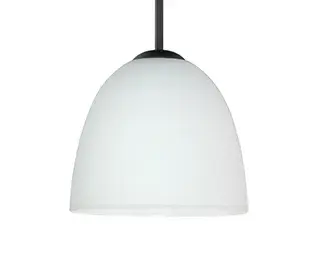 The Sasha pendant features a traditional bell-shaped glass shade that delivers both aesthetic charm and optimal light distribution. Its compact 6.3-inch diameter makes it perfect for multiples over islands or as a single accent.