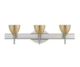 The Divi vanity fixture combines timeless bell-shaped design with practical functionality. Features decorative lampholders, removable finials, and flexible canopy options for versatile bathroom lighting.