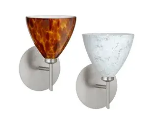The Mia wall sconce features a timeless bell-shaped glass shade that delivers both aesthetic appeal and optimal illumination. Compact at 5" wide, it's perfect for bathrooms and hallways with flexible lamping options.