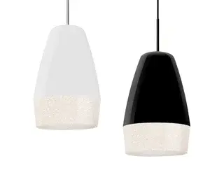 The Abu 12 features a sophisticated conical shade with crystal-coated transparent glass that beautifully conceals the light source while creating stunning visual effects. Perfect for task lighting or ambient illumination.