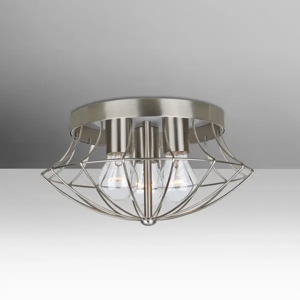 Spezza 13 Semi-Flush Mount in Satin Nickel