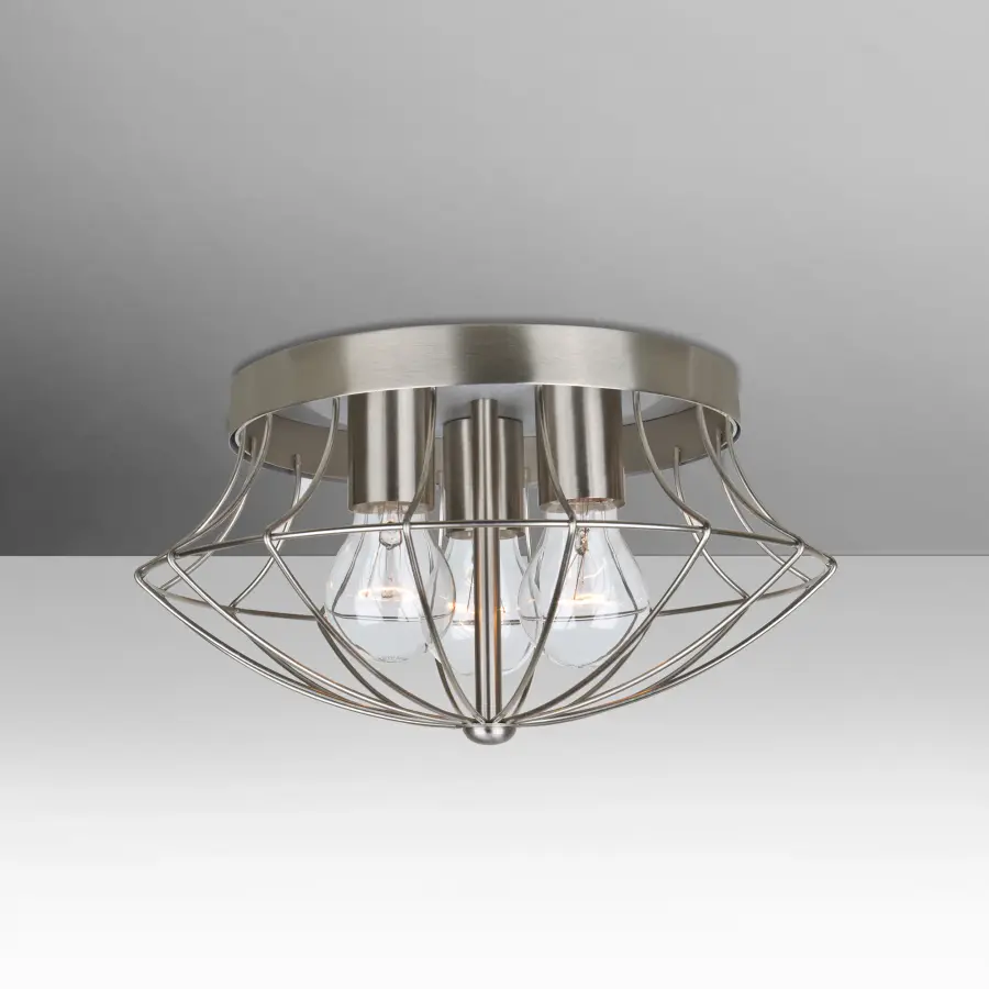 Spezza 13 Semi-Flush Mount in Satin Nickel