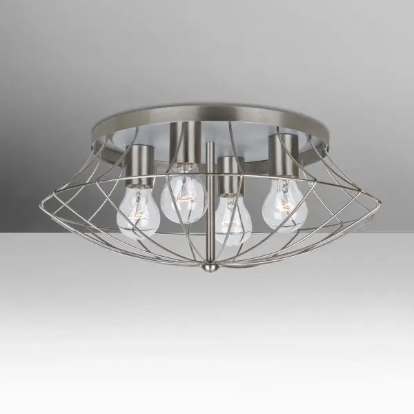 Spezza 18 Semi-Flush Mount in Satin Nickel