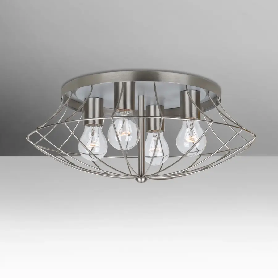 Spezza 18 Semi-Flush Mount in Satin Nickel
