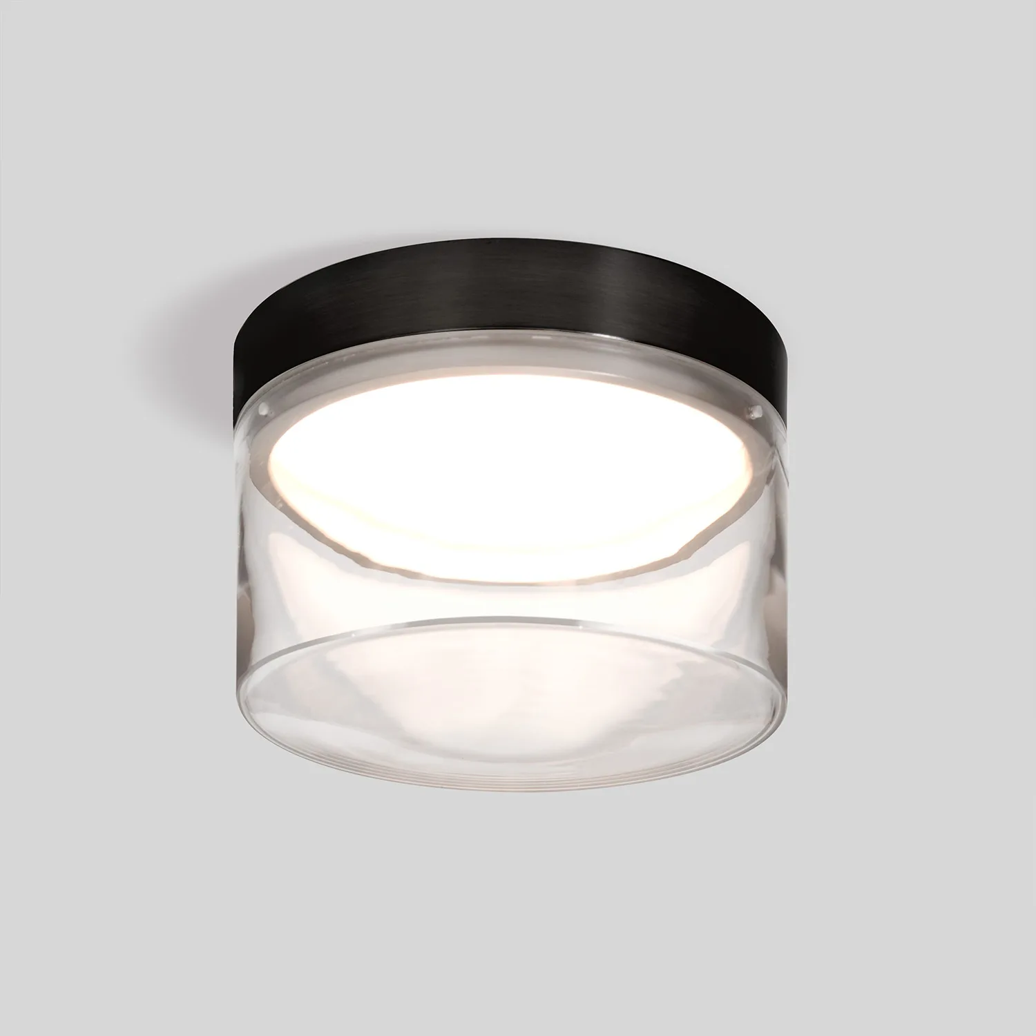 Epic Clear Glass Surface Mount Sconce with Black Fitter