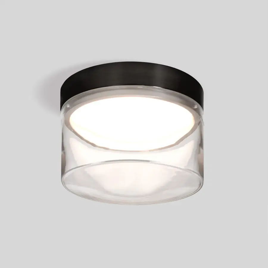 Epic Clear Glass Surface Mount Sconce with Black Fitter