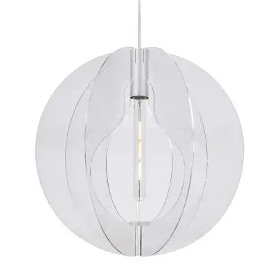 The Benito Pendant combines a substantial 20-inch glass globe with refined satin nickel hardware, creating a statement piece that works across contemporary and transitional interiors. Its generous scale and clean lines make it ideal for kitchen islands, dining areas, and entryways where both ambient light and visual impact are desired.