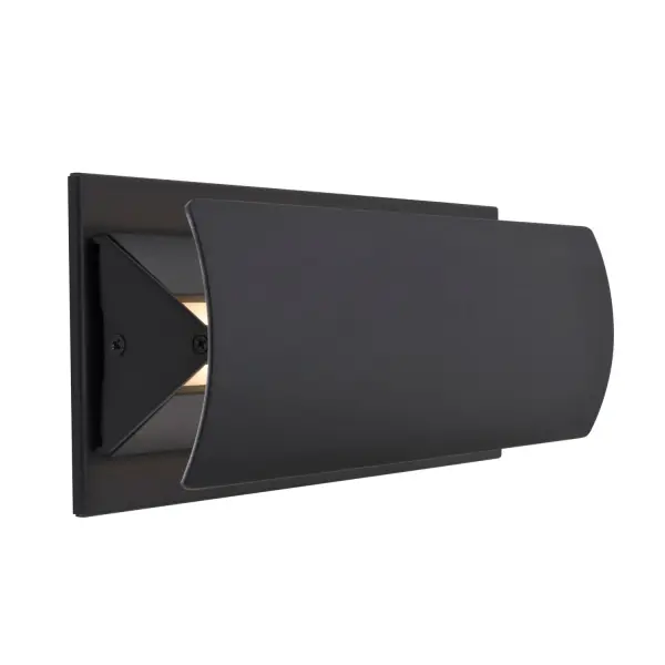 The Montour LED sconce features a pivoting aluminum faceplate that directs soft, indirect LED light onto walls for ambient illumination. ADA-compliant design with energy-efficient integrated LED makes it ideal for hallways and accessible spaces.
