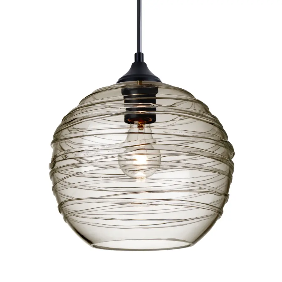 Wave 10 Smoke Glass Pendant