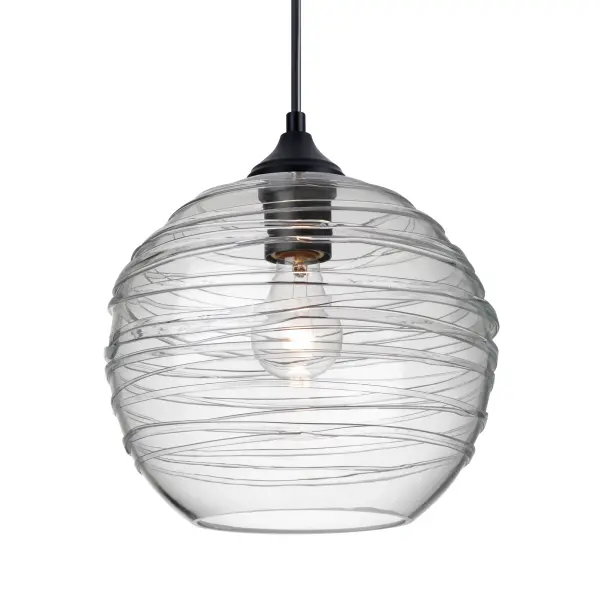 Wave 10.2 Clear Glass Pendant with Rope Wrap