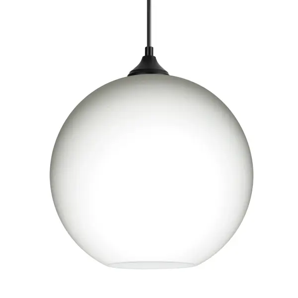 The Coco outdoor pendant features handcrafted blown glass with a soft white opal finish that provides tranquil illumination. Its classic globe shape and neutral aesthetic blend seamlessly into any outdoor setting.