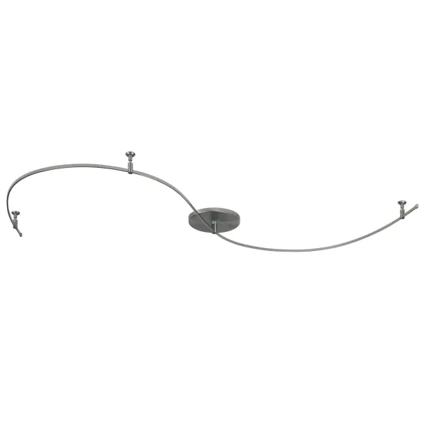 Complete monorail lighting system with remote power supply and ceiling canopy for low voltage connection. Ideal for creating custom lighting layouts with adjustable fixture positioning along the rail.