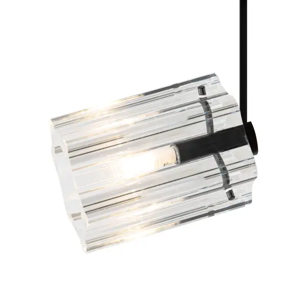 Ice Clear Wavy Cylinder Glass Pendant
