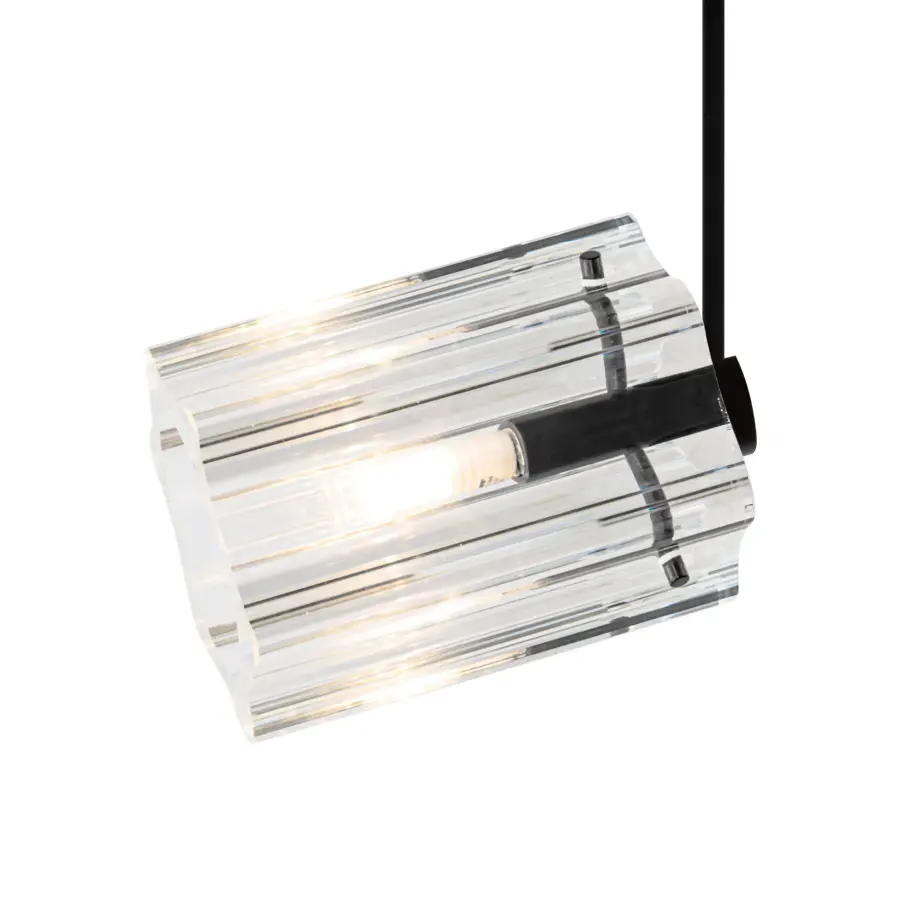 Ice Clear Wavy Cylinder Glass Pendant