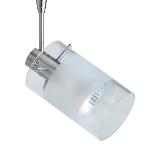 The Scope spotlight combines contemporary design with functional lighting through its handcrafted clear/frost glass cylinder. The frosted finish conceals the light source while creating a bright, energetic glow perfect for accent and task lighting.