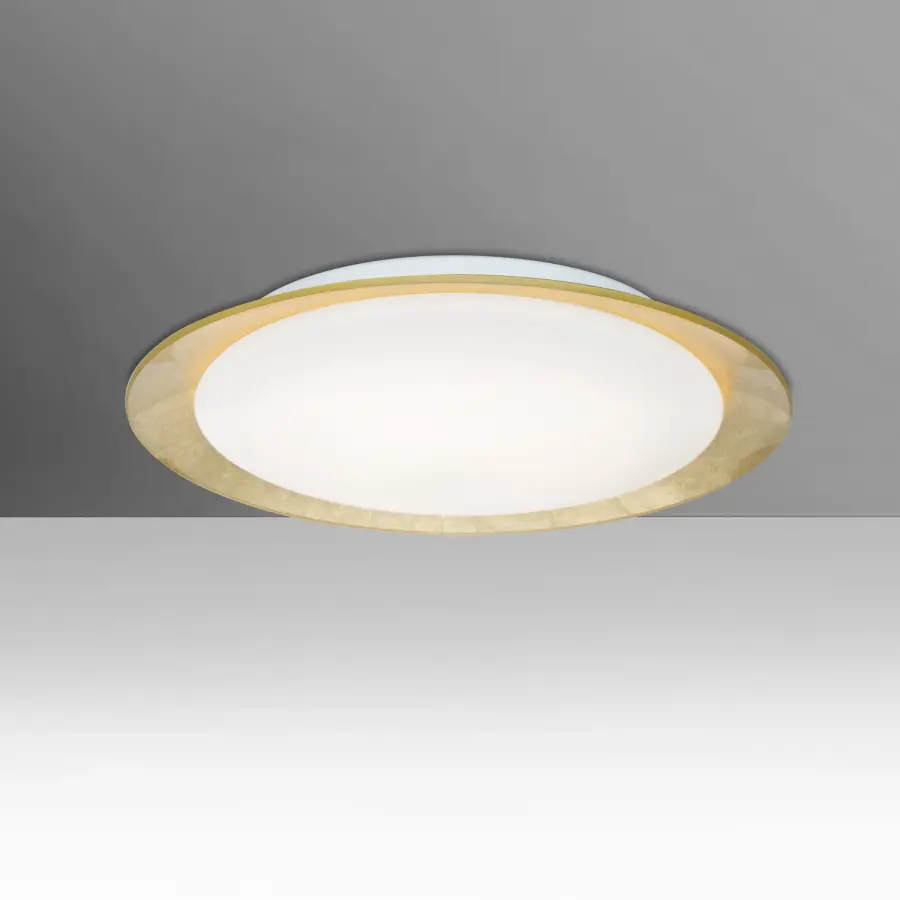 Tuca 15" LED Flush Mount - Opal/Gold Foil