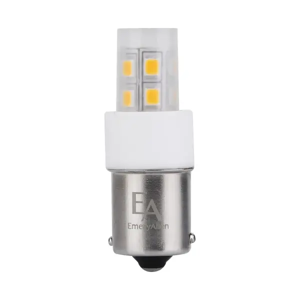 2.0W/Ba15S Replacement Lamp W/Op Lens, Input Voltage 10-15V Ac/Dc, 2.0W/200 Lumens, Cri >90, Cct 2700K. Width: 0.63" Height: 1.88" Weight: 0.50 lb Maximum Wattage: 2.00 W Bulb Type: Ba15S Bulb Base: Ba15S Light Source: LED Light Output: 200.00 lm Color Temperature: 2700 K CRI: 90 Dimmable Beam Spread: 360.00° Voltage: 12.00 V LED