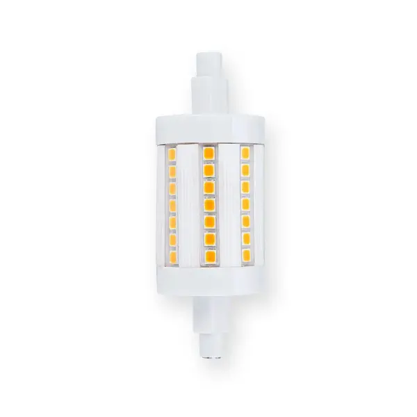 This 6W R7S LED bulb delivers 660 lumens of warm 3000K light while replacing 75W halogen bulbs. With 36,000-hour lifespan and 360° beam angle, it's ideal for bath lights, pendants, and outdoor fixtures requiring reliable, energy-efficient illumination.