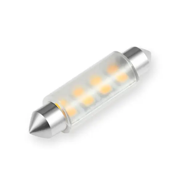 This compact 1.0W festoon LED bulb delivers 100 lumens with exceptional 90+ CRI color rendering and 36,000-hour lifespan. Perfect replacement for 5W incandescent festoons in automotive dome lights, marine applications, and undercabinet fixtures. - alternate view