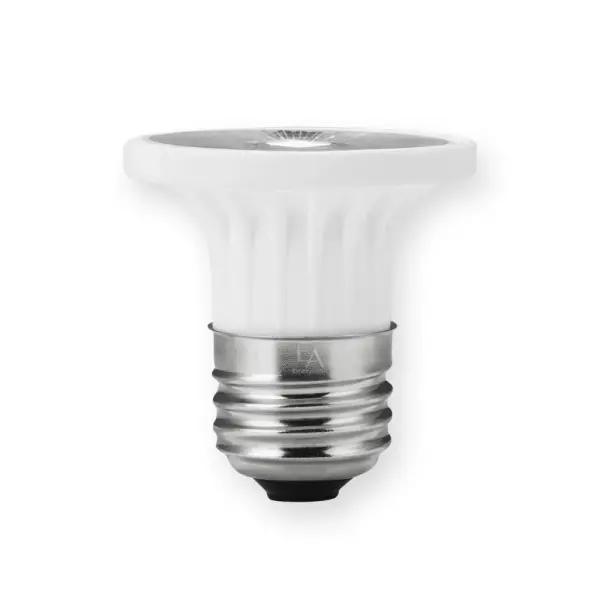 This 7W LED bulb delivers 500 lumens with 90+ CRI, replacing 50W halogens while using 86% less energy. Perfect for track lighting, recessed cans, and accent fixtures requiring E26 base with warm color temperatures.