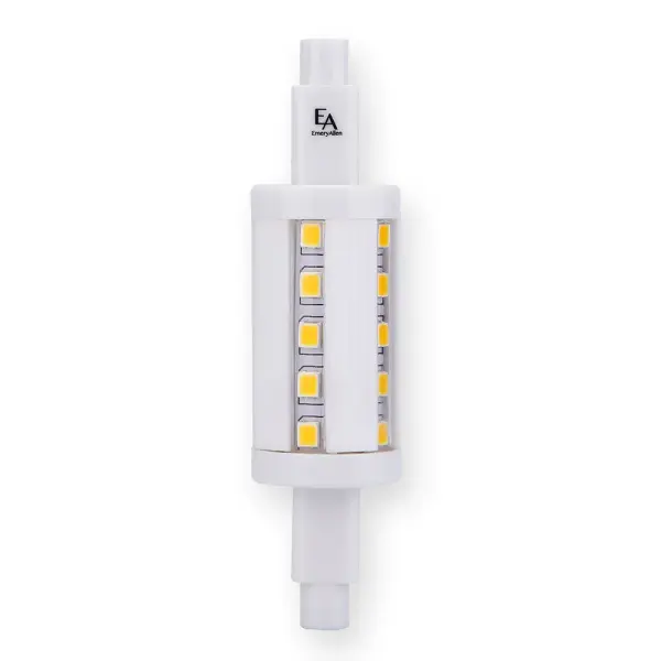This dimmable LED bulb replaces 50W halogen R7S lamps with just 5W of power while delivering 550 lumens. With 36,000-hour lifespan and 360° beam angle, it's ideal for bath lights, pendants, and outdoor fixtures.