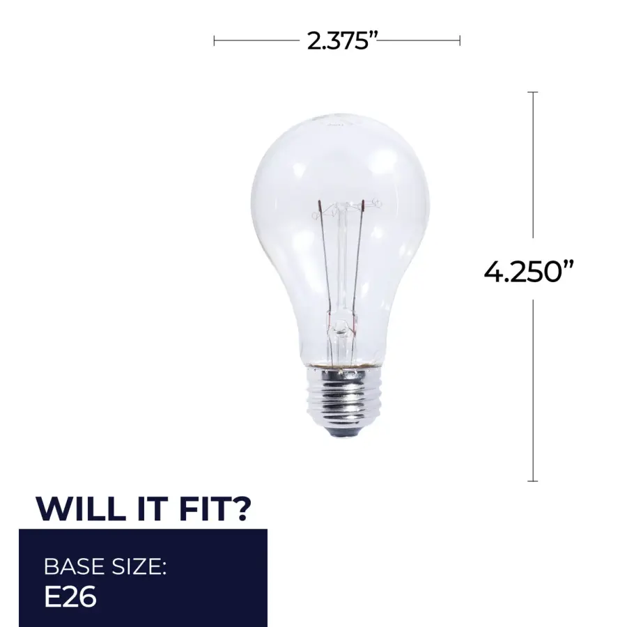 25W A19 Clear Incandescent Light Bulb - Image 5