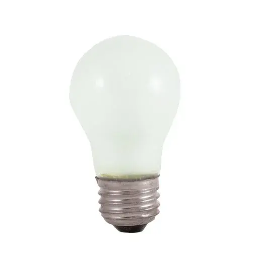 This compact A15 incandescent bulb delivers 350 lumens of warm white light at 2700K, perfect for appliances and small fixtures. Fully dimmable with frosted finish for soft, even illumination in utility spaces.